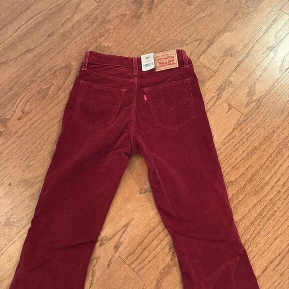 NWT Levi’s corduroy 725, high-rise boot, cut, burgundy, 26×32 - Picture 8 of 10